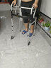 雅德老人助行器四脚拐杖残疾人助步器骨折铝合金带轮助力器马桶扶手 YC8209J带2轮/带坐（两用款） 实拍图