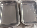 316不锈钢保鲜带盖方盘冰箱收纳野餐盒饺子盒长方形大容量可叠放 两套大号【26.5*20*4】 2件套 实拍图