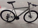 永久公路车自行车直把弯把山地车男女越野变速700C单车青少年竞速赛车 钢架 灰色 27速 燕把辐条轮 实拍图