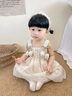 G.DUCKKIDS小黄鸭童装女童连衣裙夏季新款儿童裙子宝宝衣服夏装网纱吊带裙子 棕色 100 尺码2~3岁【90-100cm】cm 实拍图