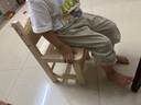 林家小子实木小凳子家用矮凳加厚靠背小椅子客厅茶几小木凳子板凳木头方凳 【原木款】靠背笑脸25坐高8 实拍图