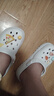 名创优品（MINISO）洞洞鞋女款2025新款eva防滑防臭沙滩鞋增高凉拖鞋女夏季外穿 白色+美食集(10个)滴塑 38-39 实拍图