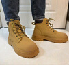 回力男鞋2025秋冬季新款男士马丁靴工装风大黄靴高帮登山鞋子 卡其 39 实拍图
