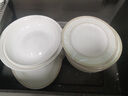 康琴（KANGQIN） 碗碟套装简约防烫高脚吃饭碗套装组合家用面碗菜盘家用陶瓷餐具 时尚小资8英寸饭盘4个装 实拍图
