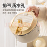 广意316不锈钢泡面碗带盖学生饭盒大容量上班餐盒赠餐具 米色GY1300 实拍图