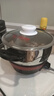 多星山东多星锅电热锅电炒锅电蒸锅多功能电锅304不锈钢多星电煮锅家用电火锅养生锅多用途锅 多星锅24cm（带2蒸格）3L 实拍图