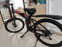 凤凰（Phoenix）折叠山地自行车男女成人学生青少年单车双减震碟刹轻便变速折叠车 黑红辐条轮/显档变速/三套全轴承 27速顶配-24寸（身高145-170CM） 实拍图