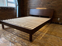 源氏木语全实木床现代简约橡木多功能主卧大床北欧风小户型卧室夜灯双人床 橡木胡桃色高铺1.5*2m无垫 实拍图