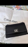 Calvin Klein小众单肩包礼物荔枝纹包包金属搭扣链条翻盖CK女包斜挎包DH2806 UB1-太空黑 OS 实拍图