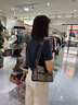 ESDS香港真皮包包女包2025新款小众轻奢高级感斜挎链条刺绣子母小方包 蓝色（送礼盒套装） 实拍图