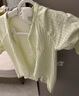 童泰婴儿连体衣服纯棉0-6个月新生儿蝴蝶衣春夏季男女宝宝婴儿服2件装 绿色森林 52cm 实拍图