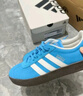 adidas T头鞋 VL COURT复古板鞋德训鞋男女阿迪达斯轻运动   蓝色/亮白/树脂黄   39 实拍图