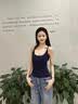 雪茜曼吊带打底背心带胸垫性感工字美背修身纯欲遮副乳U领上衣 黑色均码 实拍图