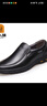 老人头男鞋春秋季商务休闲皮鞋男厚底防滑套脚中年爸爸鞋真皮加绒特大码 黑色四季单鞋款 48 实拍图