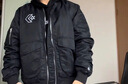 匡威（Converse）官方 春日外套男女美式复古飞行员夹克10024169 墨黑色/10024169-A03 M 实拍图