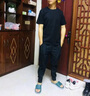 蒙羊王男士短袖t恤男100%纯棉夏季新款圆领男士高端t恤短袖男装打底衫 黑色 XL (175) 实拍图