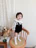 班喜迪婴儿衣服秋装婴幼儿连体衣宝宝碎花包屁衣背带裤套装小月龄外出服 米色 80cm 实拍图