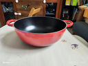 酷彩（Le Creuset）法国进口珐琅铸铁锅炒锅煎炸炖煮锅电磁炉燃气通用深烧锅26cm红色 实拍图