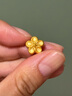 金小貅黄金吊坠足金999桃花转运珠小桃花链坠女diy时尚送礼女友礼物 0.85g,桃花吊坠 实拍图
