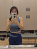 徽昂运动套装女瑜伽服套装跑步健身服速干衣拼色内衣背心长裤鲸蓝M 实拍图