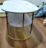 锋鹏益居茶几客厅小户型边几沙发轻奢小桌子现代简约圆形茶几组合 [玻璃款双层]白大理石色120*60cm 实拍图