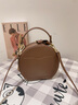 CALWAN KEODH包包女包新款2025单肩手提斜挎高级感圆筒包生日礼物送女友老婆 【咖色】轻奢时尚百搭小圆包实用走心女生闺蜜 实拍图