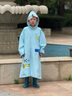 牧萌儿童雨衣带书包位男童女童女孩加长全身学生雨披 蓝色赛车 3XL 实拍图
