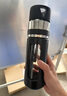 德国水杯茶水分离杯商务旅行保温杯便携泡茶过滤杯子大容量双层 黑色升级超大+茶水分离a 680ml 实拍图