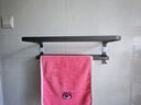 Plussen普拉森浴室置物架卫生间毛巾架厕所浴巾架洗手间墙上挂件免打孔铝 实拍图