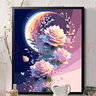 落日玫瑰数字油画diy花卉填色涂鸦手工手绘diy油彩画卧室装饰画 A044月下蔷薇 30*40实木内框+丙烯颜料+画笔 实拍图