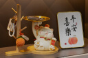 赟娅创意招财猫玄关钥匙收纳摆件客厅发财猫装饰摆设乔迁之喜搬家礼物 招财福猫+收纳木架+平安喜乐摆台 实拍图