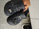 卡骆驰crocs洞洞鞋贝雅男鞋女鞋轻便耐磨一脚蹬拖鞋休闲鞋|10126 黑色-001 45 (290mm) 实拍图