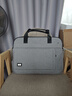七匹狼男士商务公文包单肩男包大容量横款斜挎包帆布包手提包出差电脑包 灰色商务款 黑色 实拍图