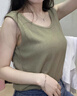 浪莎吊带背心女2025年夏季新款可外穿宽松休闲上衣华夫格速干无袖T恤 橄榄绿 L 【推荐100-120斤】 实拍图