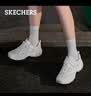斯凯奇（Skechers）女鞋秋季蕾丝熊猫鞋厚底增高百搭休闲运动经典复古老爹鞋 白色/WHT 38.5 尺码偏大，建议选小半码 实拍图
