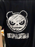 HI PANDA你好熊猫短袖T恤男美式高街痞帅个性夏季舒适透气重磅纯棉五分袖 【100%纯棉】-黑#JDP熊猫粉笔 3XL 实拍图