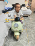 梦多福儿童电动摩托车三轮遥控玩具车可坐双人宝宝0-12岁小孩一周岁礼物 清新绿【12v+早教+蓝牙+遥控】 男孩生日礼物女孩3-6岁 实拍图