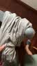 猫人男士睡裤男精梳纯棉时尚格纹休闲宽松家居服浅灰L 实拍图