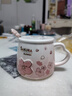 贝瑟斯马克杯 陶瓷杯喝水杯子咖啡杯樱花浮雕泡茶杯带盖办公家用水杯子 实拍图