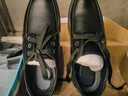 红蜻蜓同款头层牛皮男鞋男士商务休闲皮鞋男时尚透气鞋英伦休闲 黑色单鞋6627 39 实拍图