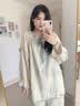 韩姿朵（Hanziduo）双层纱布棉纱情侣睡衣女春秋款纯棉麻长袖夏泡泡纱婴儿棉男家居服 3221女 L 实拍图