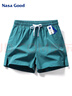 NASA GOOD短裤男士夏季纯色百搭潮流运动薄款透气弹力宽松三分裤子 湖蓝L 实拍图