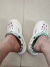 森馬洞洞鞋男士夏季外穿防滑防臭二合一包头拖鞋厚底增高运动沙滩凉鞋 白色 42-43 实拍图