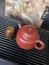 金福象纯手工紫砂茶壶宜兴原矿家用泡茶壶茶具套装朱泥德钟 【纯铜盖置】+德钟 250ml 实拍图