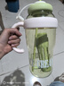 高颜值巨无霸水杯女生便携式手提防烫设计带吸管茶漏花茶塑料水杯 绿色 1.3L 实拍图