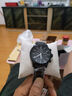 西铁城（CITIZEN）三眼计时防水光动能腕表商务运动休闲钢带/皮带男士手表 黑武士黑盘黑带男表CA0615-59E 实拍图
