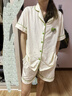有棵树植物停螨衣睡衣女夏季抑螨抗菌纯棉短情侣家居服套装 实拍图