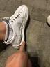 啄木鸟男鞋2025新款一脚蹬平板鞋工作男士休闲百搭软底皮面运动小白潮鞋 白色 41 实拍图