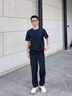 啄木鸟冰丝裤子男夏季薄款弹力速干高档休闲裤男大码透气户外运动直筒裤 黑色直筒+灰色直筒【2条装】 XL 【115-135斤】 实拍图