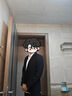罗蒙西服套装男士商务修身西装男职业正装小西服新郎伴郎结婚礼服外套 黑色双扣【西服+西裤+衬衫】 2XL /180【130-145斤】+7件礼品 实拍图